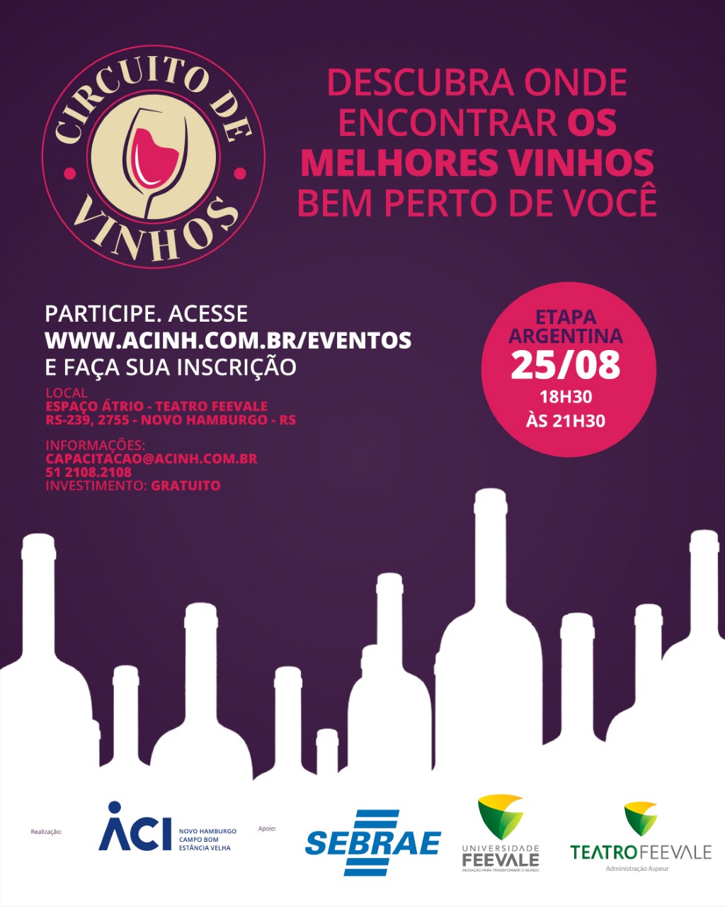 Circuito de Vinho - Etapa Argentina acontece dia 25, no Teatro Feevale