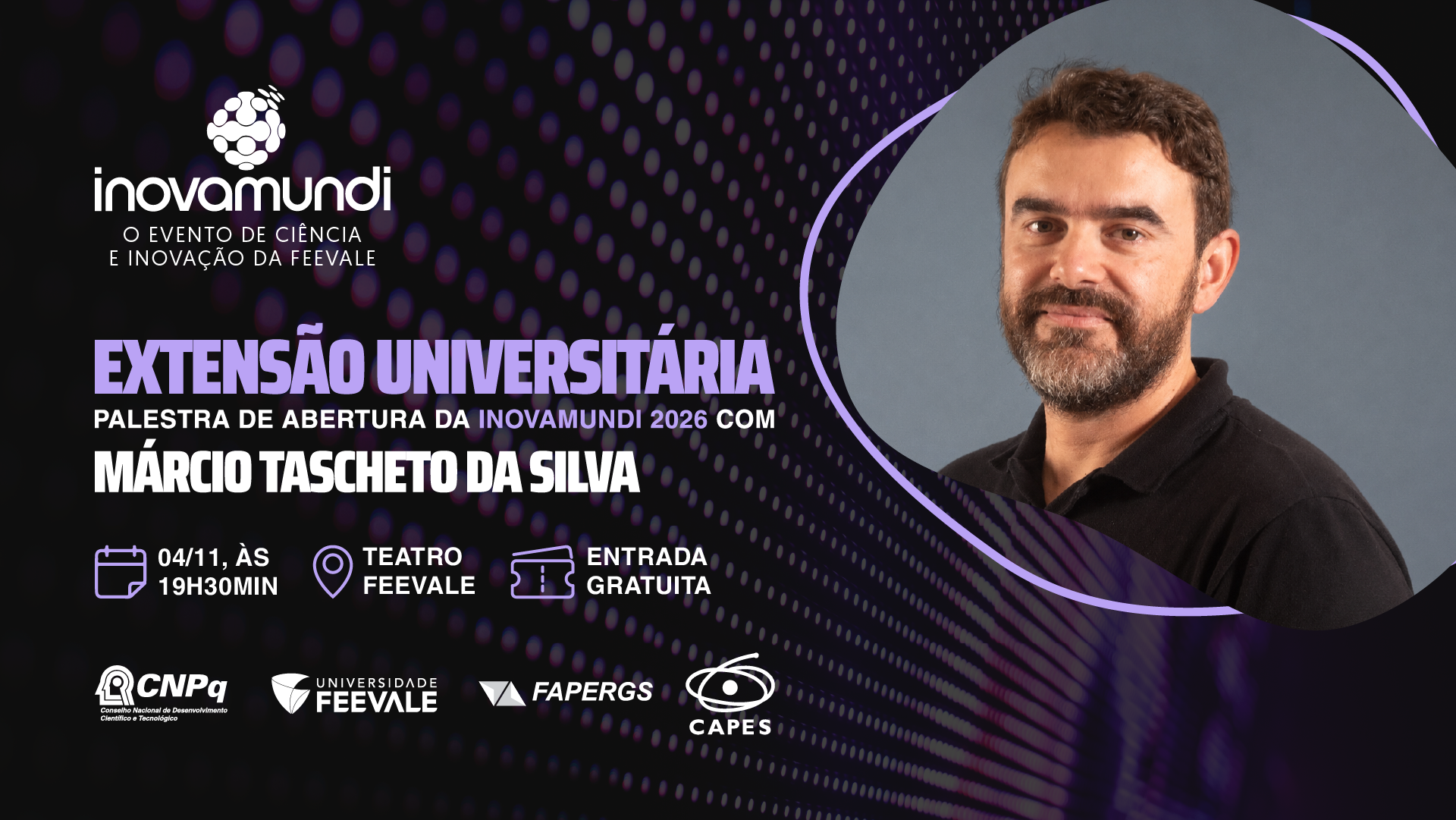 Extensão Universitária: Palestra de Abertura do Inovamundi 2026 com Márcio Tascheto da Silva